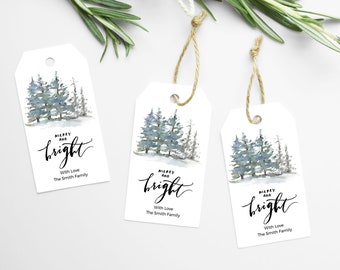 Personalized Christmas Gift Tag, Printable Christmas Tag, Holiday Gift Tags, DIY, Edit with Templett, Instant Download,