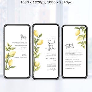 Sjabloon digitale huwelijksuitnodiging, e-uitnodiging bruiloft, milieuvriendelijk, direct downloaden, Templett