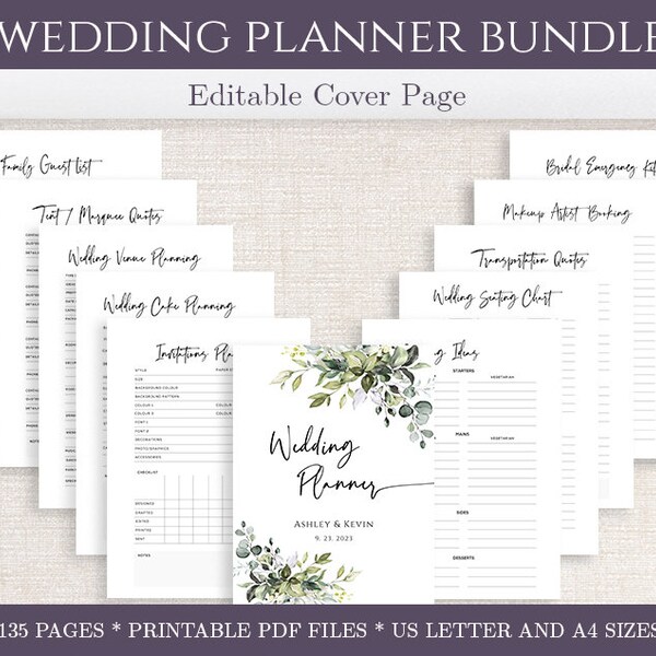Free Printable 6 Month Wedding Planner For Binder Etsy