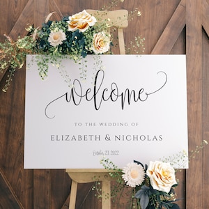 Calligraphy Wedding Welcome Sign: Editable Printable (Instant Download)