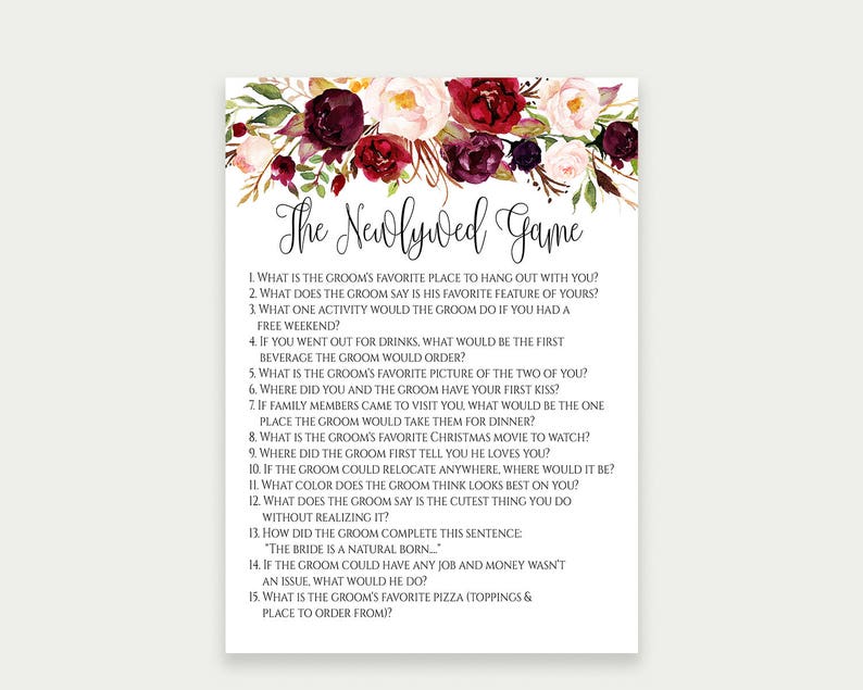 Editable the Newlywed Game Bridal Shower Game Guess What the - Etsy Canada