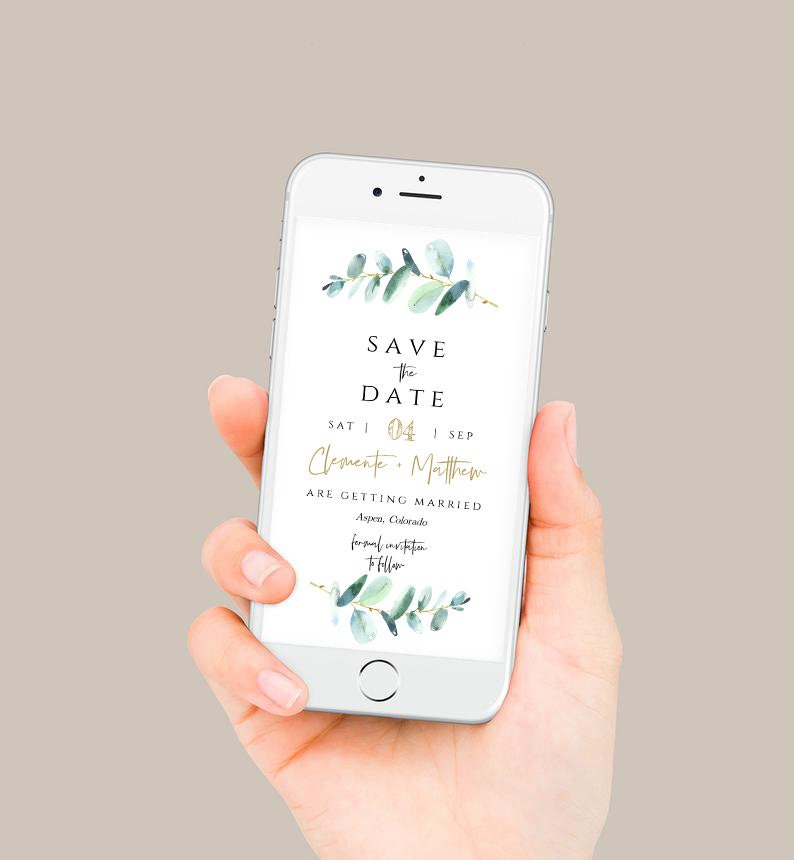Save the Date Evite Electronic Save the Date Text Message Etsy
