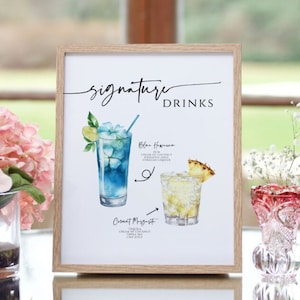 Boho Wedding Signature Drinks Menu Template (Printable)