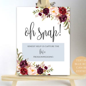 Oh Snap Wedding Sign Internet Sign Hashtag Sign Hashtag Printable ...
