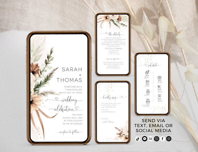 Digital Wedding Invitation, Electronic Invite, Digital Download, Evite