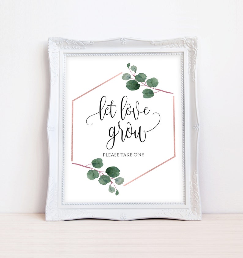 Let Love Grow Sign Let Love Grow Wedding Favors Let Love Grow Etsy