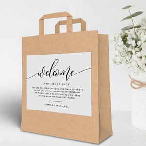 Wedding Welcome Bag Labels, Printable Hotel Bag Stickers, Instant Download, Templett