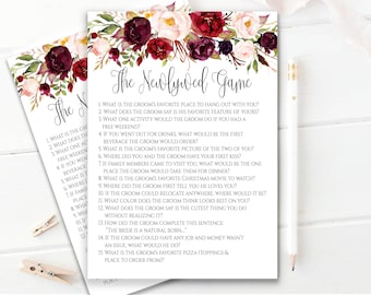 Editable The Newlywed Game Bridal Shower Game Guess What the Groom Said Printable Bridal Shower Game Bachelorette Party Games Bridal Games