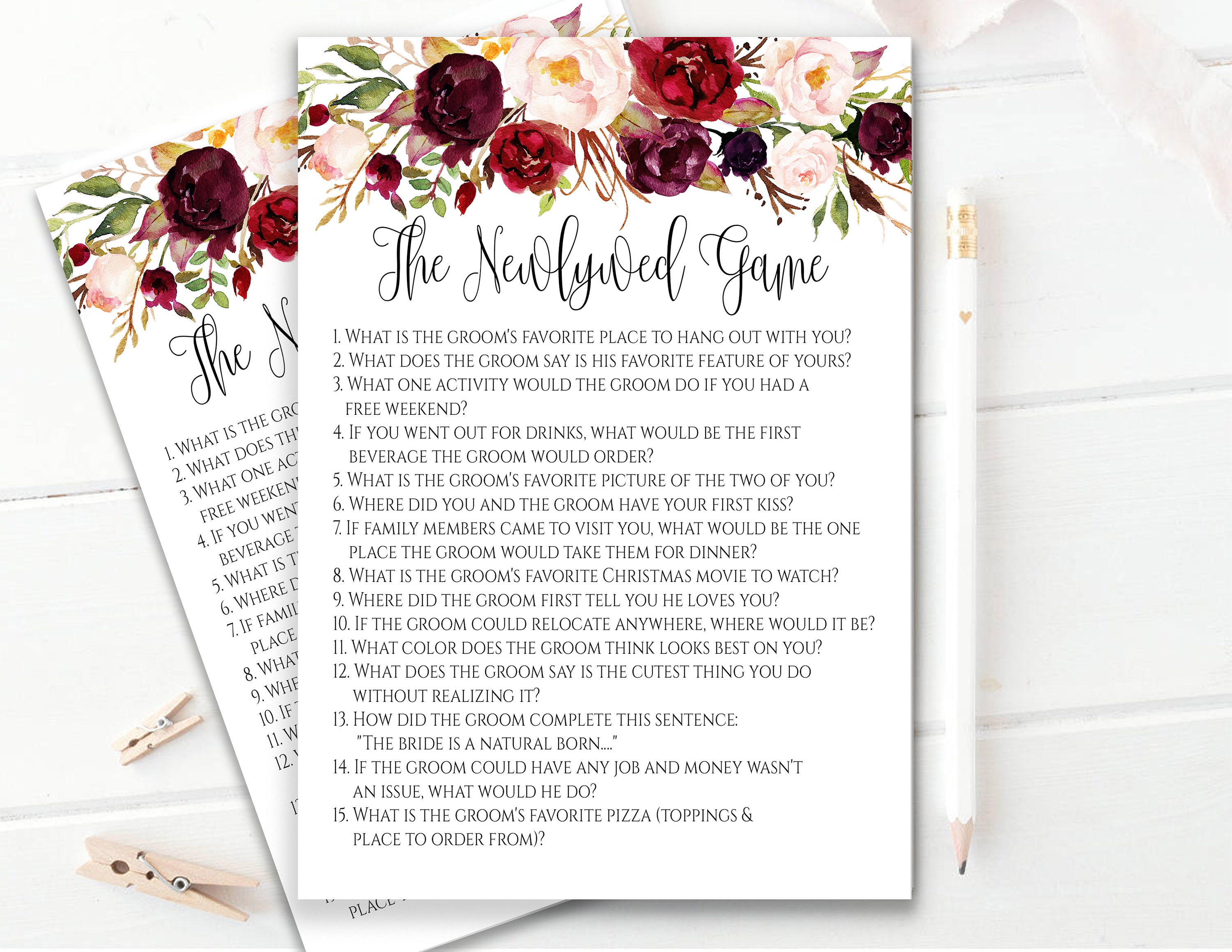 Editable the Newlywed Game Bridal Shower Game Guess What the - Etsy Canada