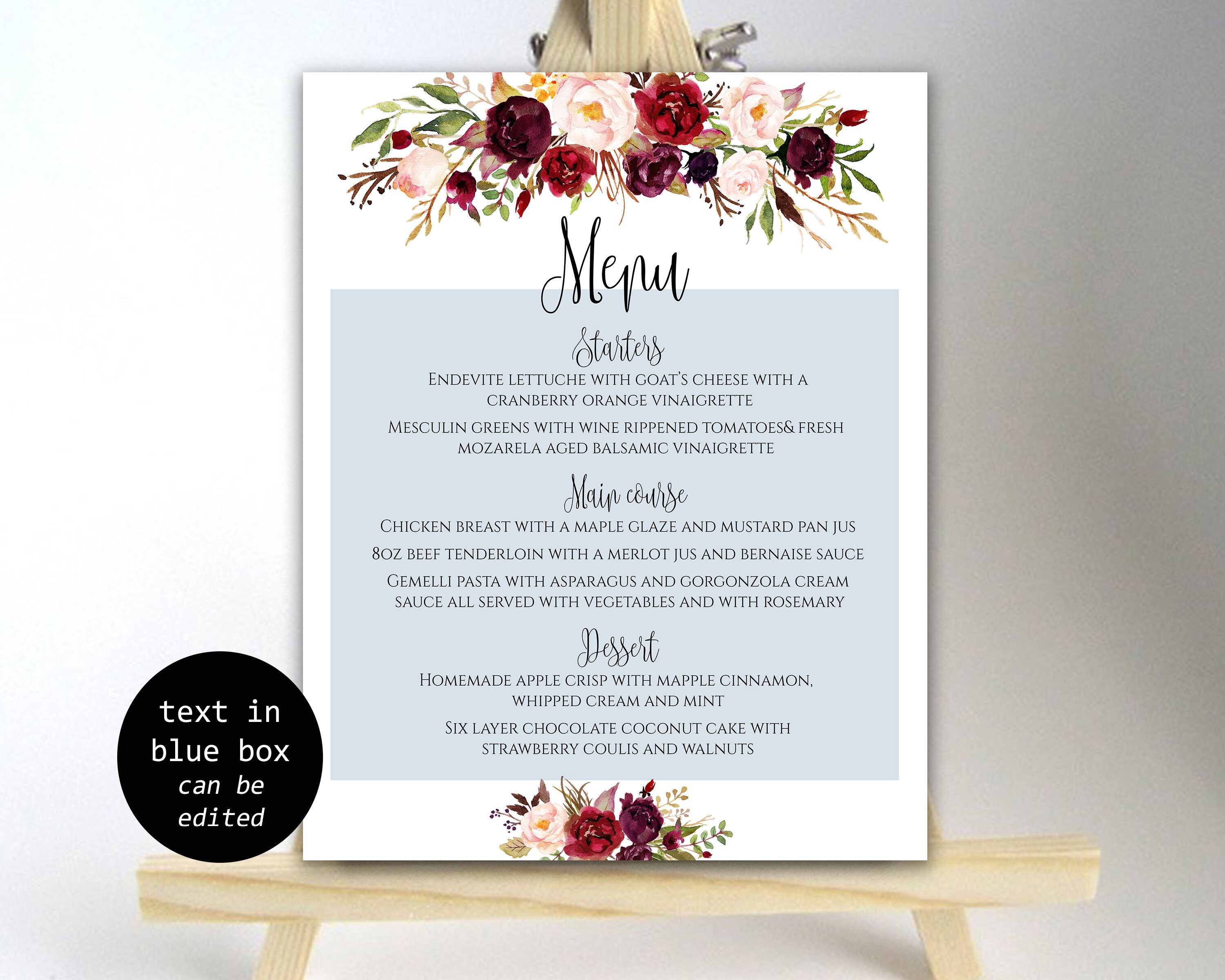 Wedding Menu Sign Wedding Menu Board Dinner Menu Wedding Etsy