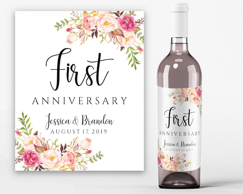 Editable Wine Labels Anniversary Wine Labels Wine Bottle Etsy