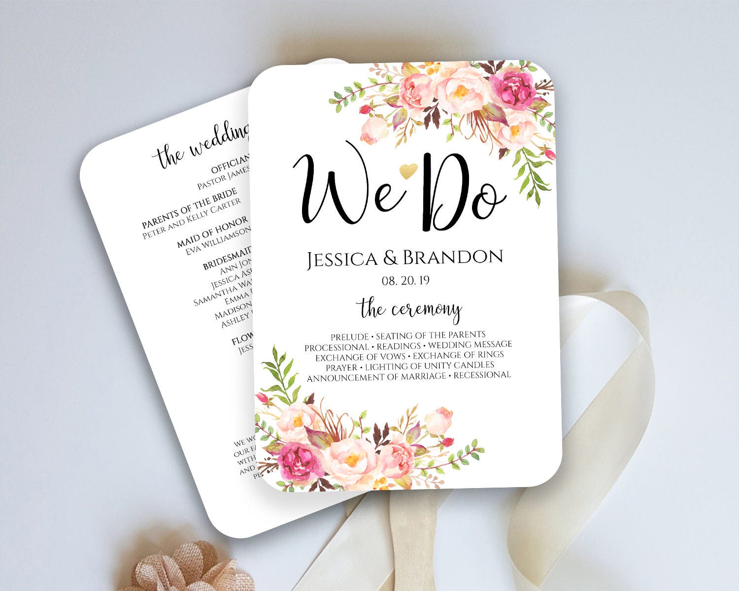Free Wedding Fan Program Printable Printable Form Templates And Letter