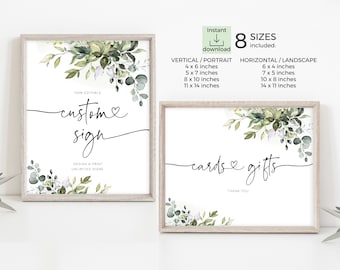 Custom Wedding Sign Template: Editable Floral Design (Digital Download)