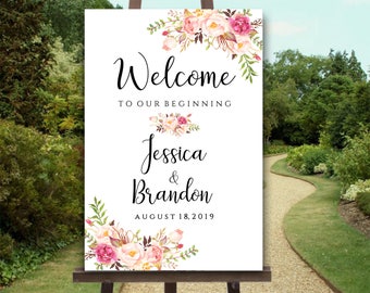 Printable Welcome To Our Wedding Editable Wedding Signs Welcome Wedding Sign Template Welcome Sign Wedding Printable Sign Instant Download