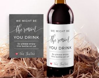 Funny Boss Christmas Wine Label Template: Editable Gift (Instant Download)