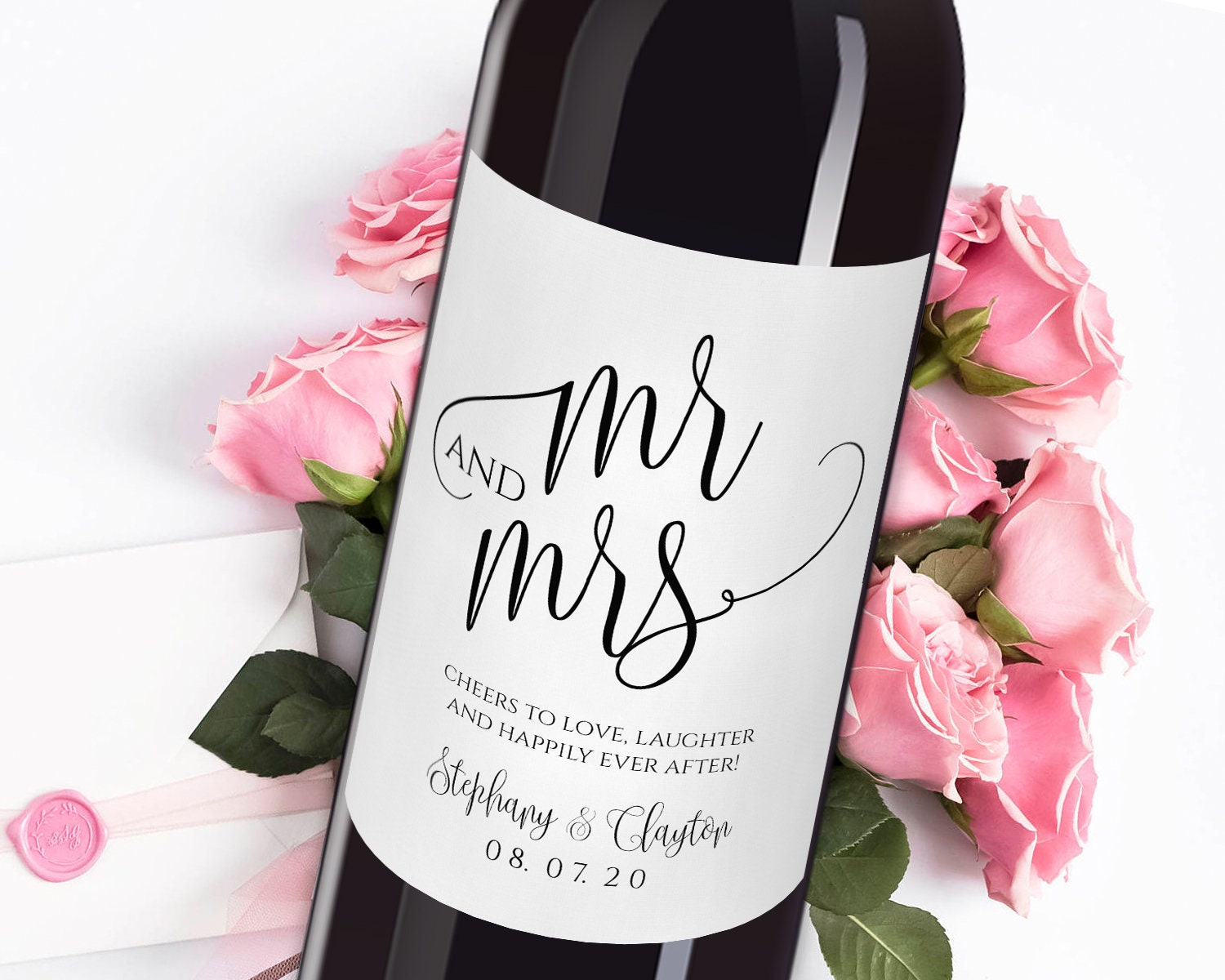 DIY Wedding Wine Labels Wine Bottle Label Printable Wedding Wine Label Mr  and Mrs Wine Label Template Instant Download Calligraphy For Diy Wine Label Template