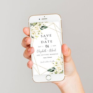 Evite Save the Date Elektroniczna wiadomość tekstowa Save the Date, edytowalne zaproszenie ślubne, natychmiastowe pobranie, Templett, PWR