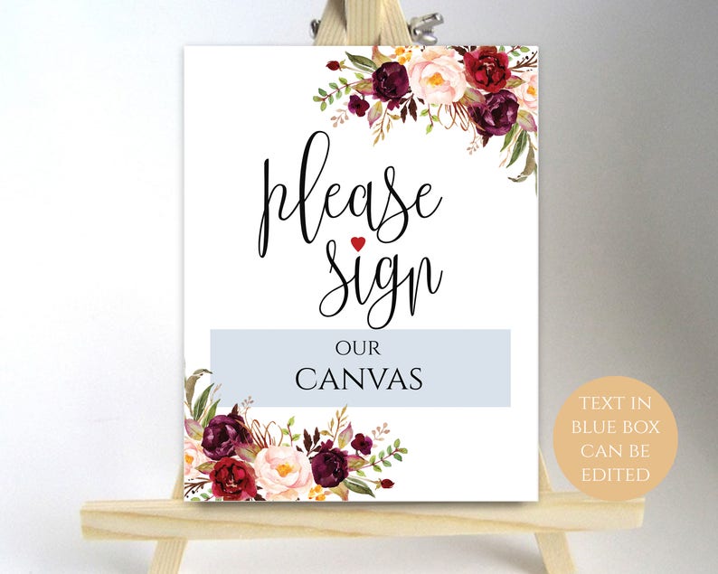Printable Please Sign Template Please Sign Our Canvas - Etsy