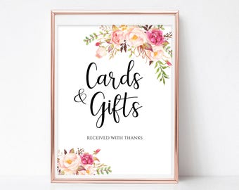 Cards and Gifts Sign Gift Table Sign Cards and Gifts Printable Wedding Sign Template Reception Sign Instant Download PDF 4x6, 5x7, 8x10
