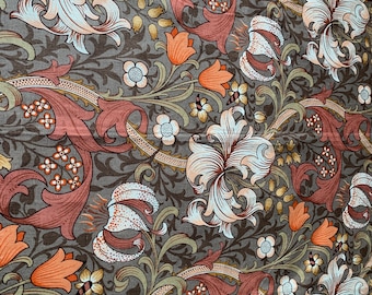 pix Sanderson Golden Lily Fabric golden lily fabric etsy