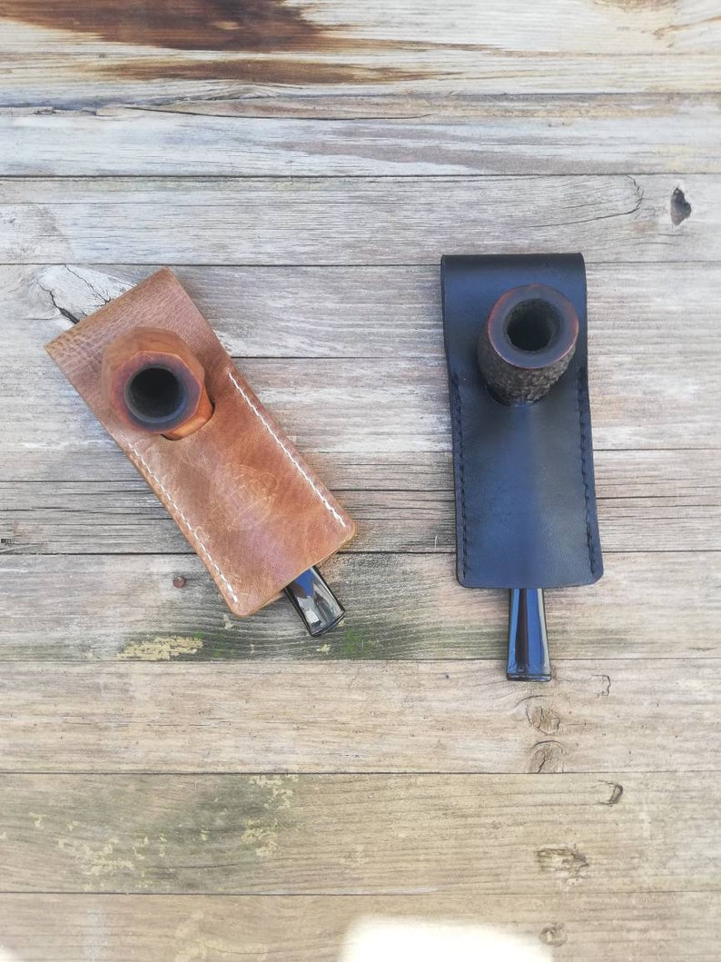Leather Pipe Holster Smoking Pipe Hanger Belt Pipe Holder Etsy