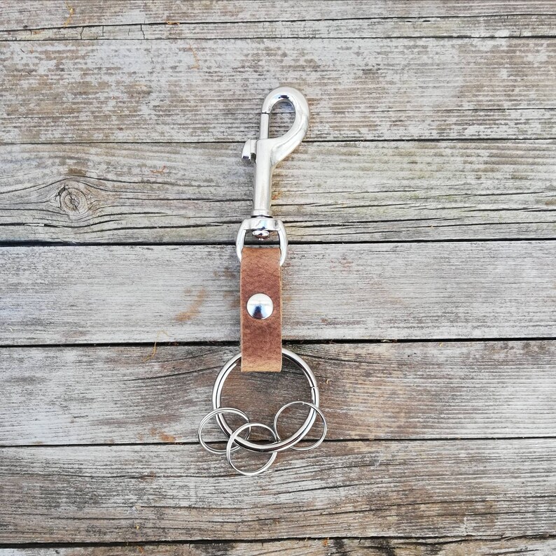 Leather Keychain Leather Keyringlarge Keyfob Etsy