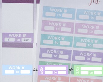24 WRITE ON Work (or Class) Schedule Stickers // Planner Stickers for Erin Condren Planners etc. Shift tracker | Class | School | University