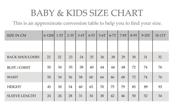 Alice And You Size Chart