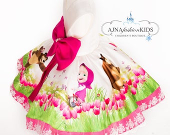 Masha and the Bear Costume Masha and the Bear Party Dresses for Girls