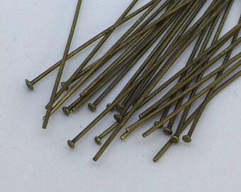 Antique brass 2 inch head pins