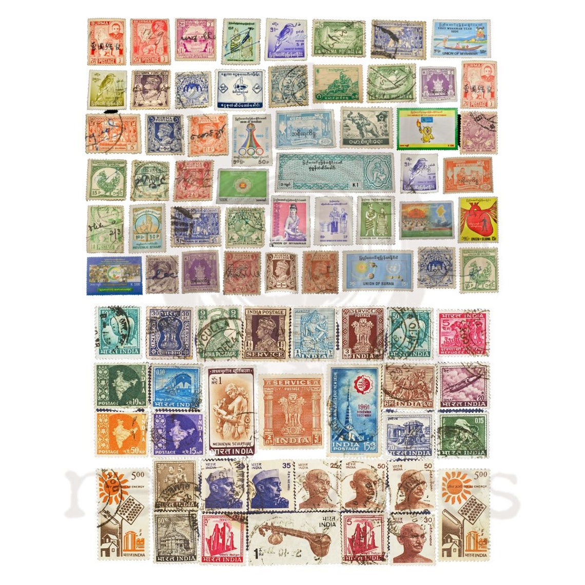 Vintage Mail Postage Stamps Digital Download Printable Ephemera ...