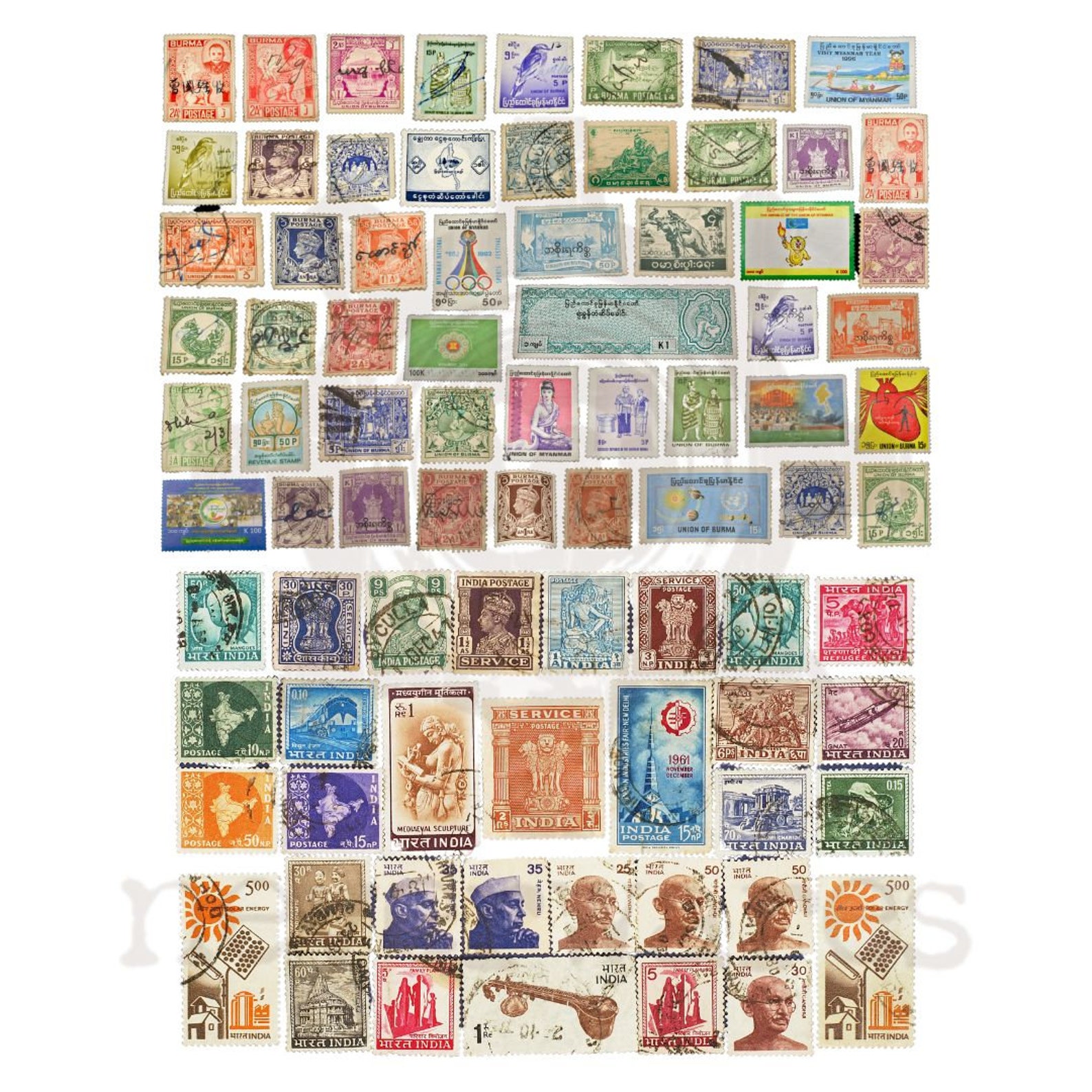 Vintage Mail Postage Stamps Digital Download Printable Ephemera ...