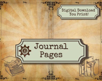 Printable Journal Pages Digital Download Junk Journal Ephemera Vintage Scrapbook Supply