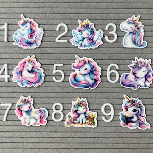 5pc. Rainbow Colorful Unicorn, Resin Planar Flatback, Cabochon, Bow Center, Flat back