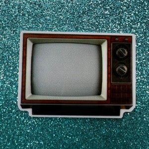 5pc. Vintage TV, Boom Box, Radio, Mixed Tape, I Love the 90's, Resin Planar Flatbacks, Cabochon, Bow Center, Flat Back, 80's