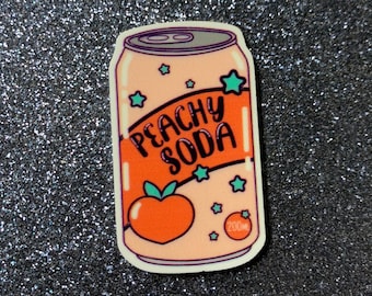 5pc. Peach Soda Pop, Resin, Planar flatback, Cabochon, Bow Center, Slime Charm
