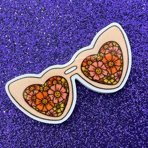 5pc Sunglasses, Shrooms, Mushrooms, Psychedelic, Hippie, I Love the 70's, Resin Planar Flatbacks, Cabochon, Bow Center, Flat Back, Glasses