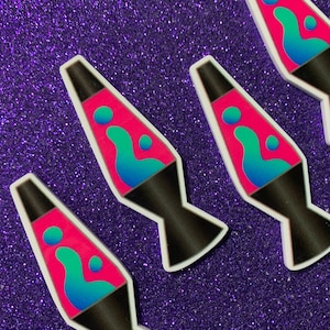 5pc. Lava Lamp, Tie-Dye, I Love the 70's, Resin Planar Flatbacks, Cabochon, Bow Center, Flat Back, 80's, Hippie