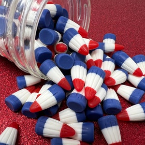 18 pièces Maïs rouge patriotique, rouge, blanc et bleu, sucette glacée en résine, dos plat, cabochon, nœud au centre, faux bonbons, Amérique, 4 juillet
