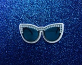 5pc. Black, Catseye, Pearl Sunglasses, Resin Planar Flatback, Flat Back