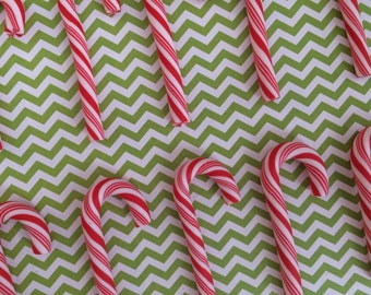 12pc. Peppermint Candy Cane, Flatback, Cabochon, Charm, Polymer Clay, Faux Candy, Candycane