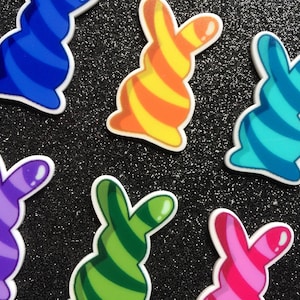6pc Peeps Candy, Rabbits, Planar Flatback, Resin, Cabochon, Bow Center ...