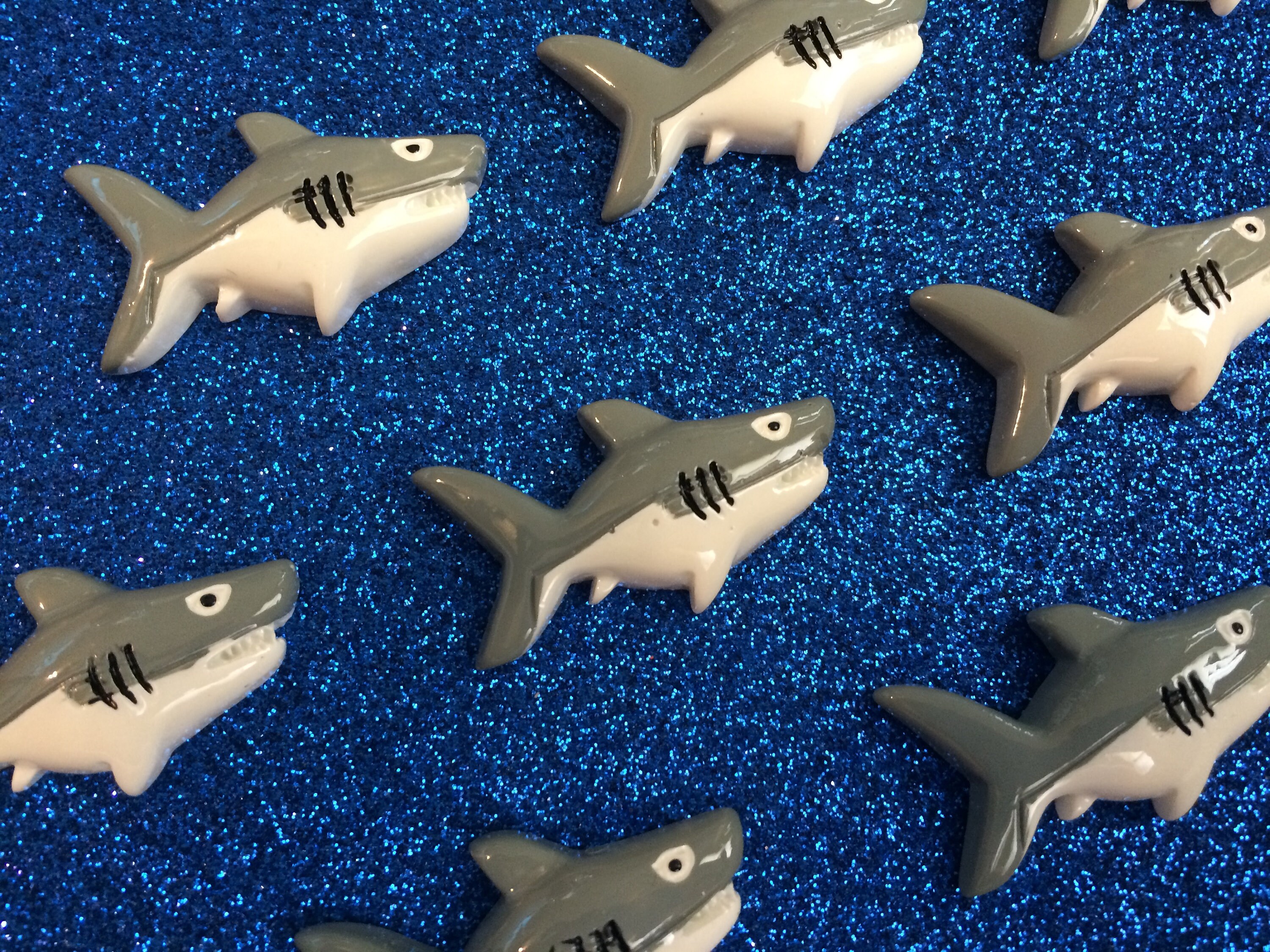 Plastic Shark Teeth Beads