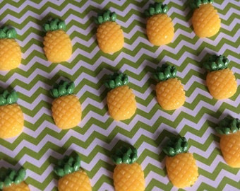 20pc Miniature Pineapple 3D resin Fruit Flactback