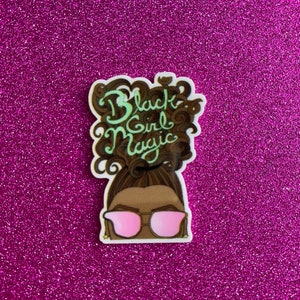 5pc. Black Magic, Resin Planar Flatbacks, Cabochon, African American Princess