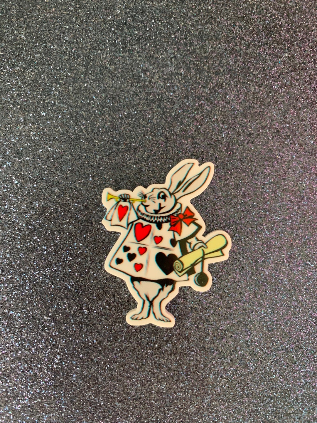 5pc. Queen of Hearts, White Rabbit, Resin Planar Flatback, Cabochon ...