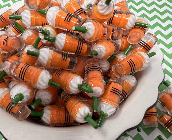 6pc. Pumpkin Spice Latte, Frappuccino 3D Resin Charm, Pumpkin Frappuccino, Pumpkin Coffee, Resin Cabochon, Bow Center, Charm, Pumpkin Pie