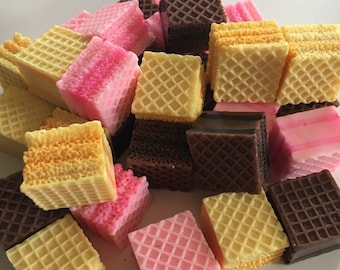 15pc. Neapolitan Wafer Cookie Resin Kawaii Flatbacks Cabochon Strawberry Chocolate Vanilla Flat Back Cabochon Faux Food Etsy