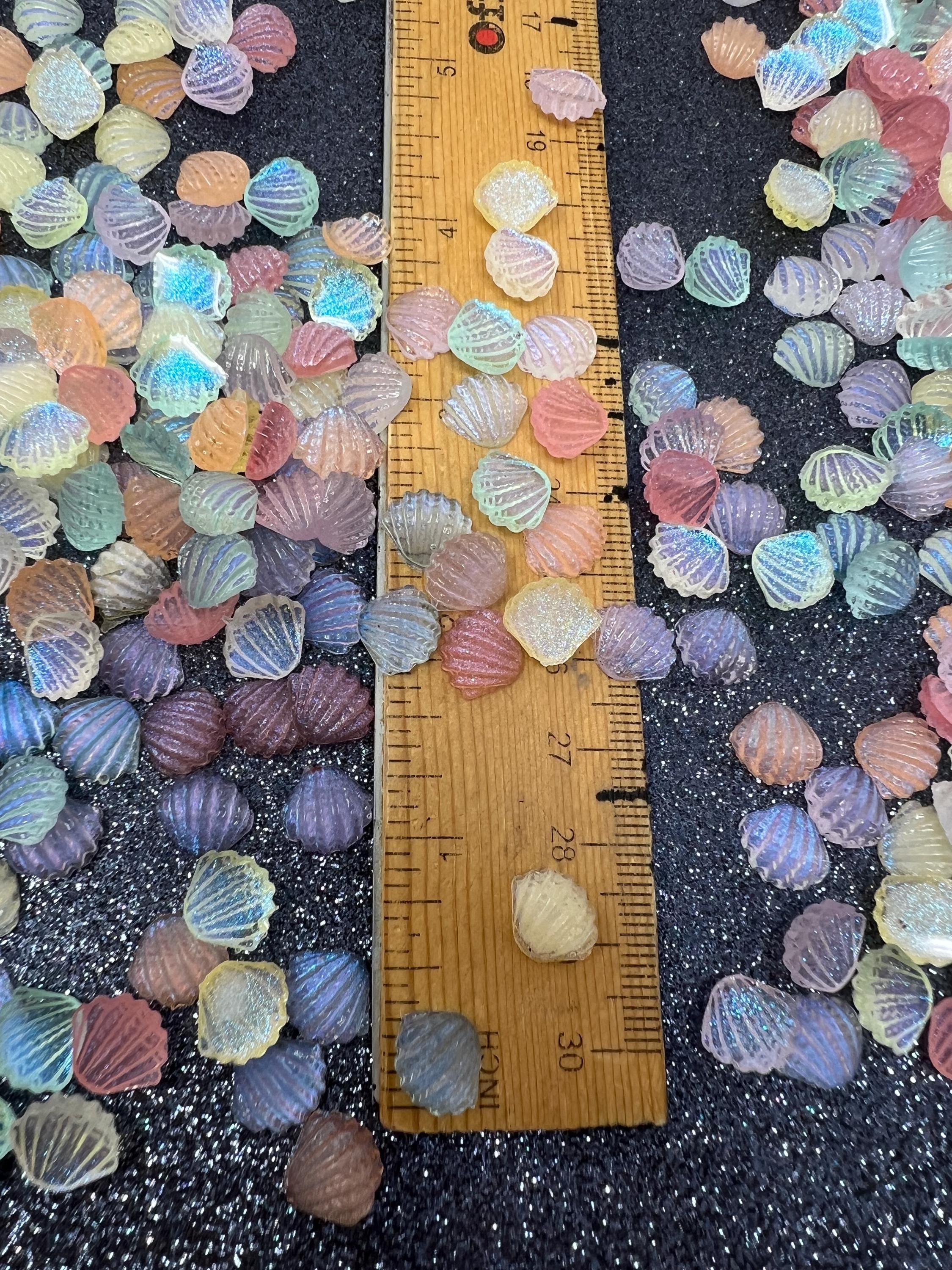 35pc. Iridescent Micro Miniature Seashell, Resin Cabochon, Flatback ...