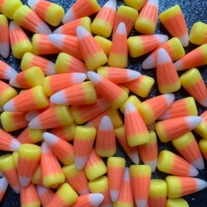 18pc. Candy Corn, 3D Cabochon, Charm, Halloween Candy, Trick or Treat, Thanksgiving, Faux Candy, Faux Food, Sweets, Party Decor, Slime Charm